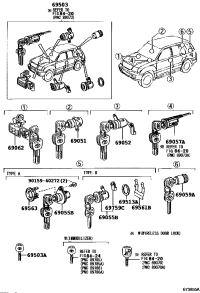 6905160201-CYLINDER & KEY SET, DOOR LOCK, RH