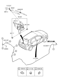 98700H2000-MOTOR & LINKAGE ASSY-RR WIPER