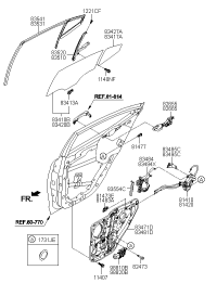 81410F0500-LATCH ASSY-REAR DOOR,LH
