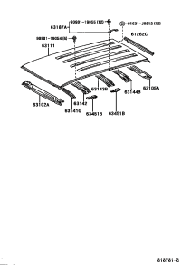 6345160040-REINFORCEMENT, ROOF RACK, NO.1