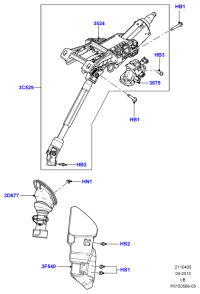 LR024606-Pillar assy-steering