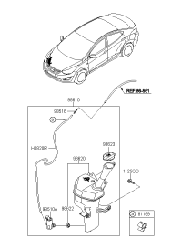 986104V000-RESERVOIR & PUMP ASSY-WASHER