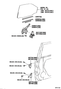 6980302120-REGULATOR SUB-ASSY, REAR DOOR WINDOW, RH