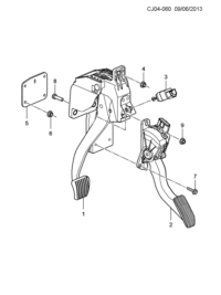 26671408-Pedal, brake & accel (incl. 2,7-9)