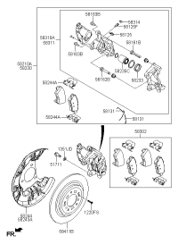 58210J1000-Brake assy-rr wheel, lh