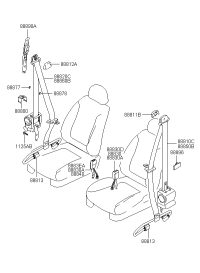 888202C001LK-S/BELT ASSY-FR RH