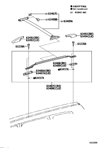 6340760120-CARRIER SUB-ASSY, ROOF, RH
