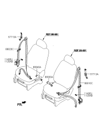 888401D001RU-BUCKLE ASSY-FRONT SEAT BELT,RH