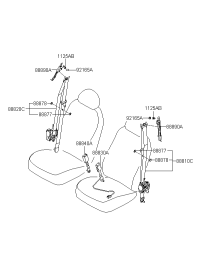 888100Q000V2-SEAT BELT ASSY-FRONT,LH