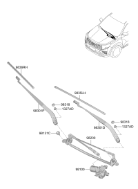 98311Q2500-ARM ASSY-W/SHLD WPR(DRIVER