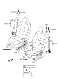 88840A9300GBU-BUCKLE ASSY-FRONT SEAT BELT,RH