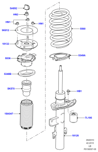 LR005573-SHOCK ABSORBER FRONT LH/L538