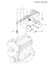 9046437-Plug, spark, no.2 cylinder