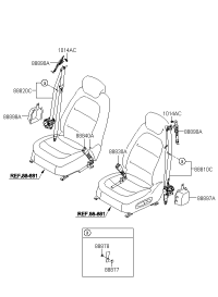 888203L400B9-S/BELT ASSY-FR RH