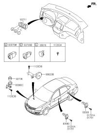 937300Q500VYF-Switch assy-rr fog lamp