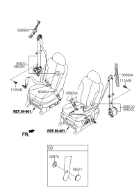 888304D000KS-BUCKLE ASSY-FR S/BELT,LH