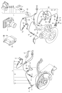 4H0927904B-Harness, speed sensor & brake pad wear indicator