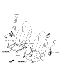 888302V200RY-BUCKLE ASSY-FR S/BELT,LH