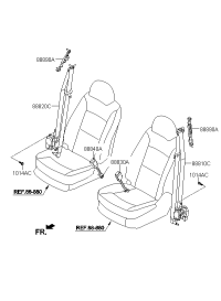 888302P010VA-BUCKLE ASSY-FR S/BELT,LH