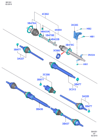 ED8G3A327AA-Shaft assy-connector & minor rh
