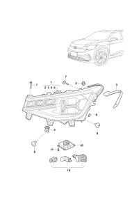 12D941077-LED HEADLIGHT/718 BOXTER