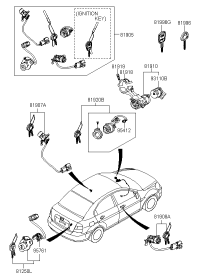 819050M100-KEY & CYLINDER SET-LOCK
