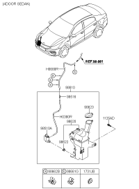 98610H2000-RESERVOIR & PUMP ASSY-WASHER