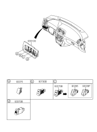 937403K110U7-Switch assy-rr fog lamp
