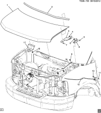 88944424-HOOD,(INCLS 3,7,17,18)(W/ HINGES & STRIKER)