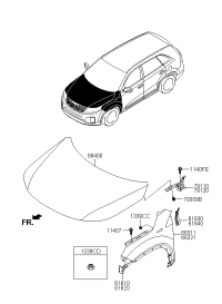 663172P000-BRACKET-FENDER FR LH