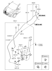 986102Z000-RESERVOIR & PUMP ASSY-WASHER