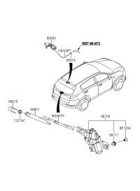 98700H3000-Motor & linkage assy-rr wpr