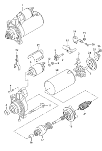 02M911021-STARTER 12V/1KW/10T-JEETA III