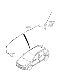 962102L520-FEEDER CABLE ASSY-ROOF