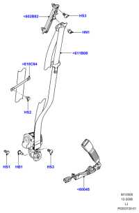 LR010936-S/BELT ASSY-RR CLR 3PT LH