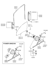 8240117000-REGULATOR ASSY-FR DR WDO LH