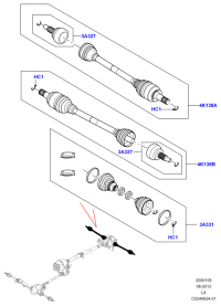 LR034535-PROPELLER SHAFT ASSY-RR