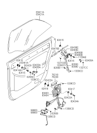 8340339000-REGULATOR ASSY-RR DR P/WDO LH