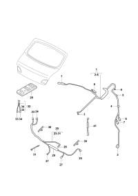 5ED971147A-Harness, for rear hatch cover