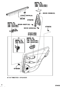 6763033790A0-BOARD SUB-ASSY, REAR DOOR TRIM, RH