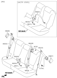 898402P310J7-2ND SEAT BUCKLE RH