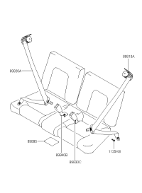 898102C000LK-S/BELT ASSY-RR LH