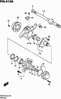 4344081A30-SPINDLE, FRONT WHEEL LH