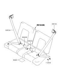 898102C700LK-S/BELT ASSY-RR LH