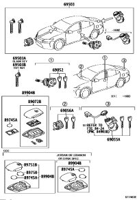 6905533490-CYLINDER & KEY SET, LUGGAGE COMPARTMENT LOCK