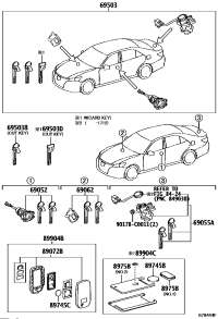 690520N040-CYLINDER & KEY SET, DOOR LOCK, LH