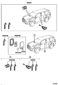 690520G020-CYLINDER & KEY SET, DOOR LOCK, LH