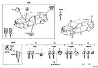 6905206290-CYLINDER & KEY SET, DOOR LOCK, LH