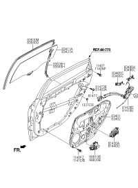 814103N530-Latch & actuator assy-rr dr lh