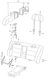 8E0885081S8E1-Armrest and drink ghost (black)